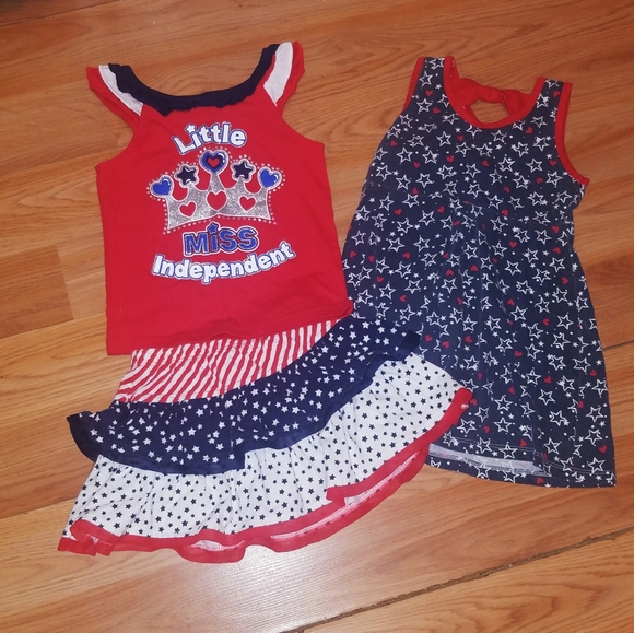 2pc skort set and red white and blue dress - Picture 1 of 6